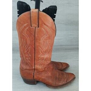 Justin 2497 Men's 10D Brown Leather Western Cowboy Boots USA Made Classic Rodeo
